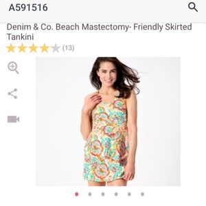 Denim & co prosthetic tankini size 18